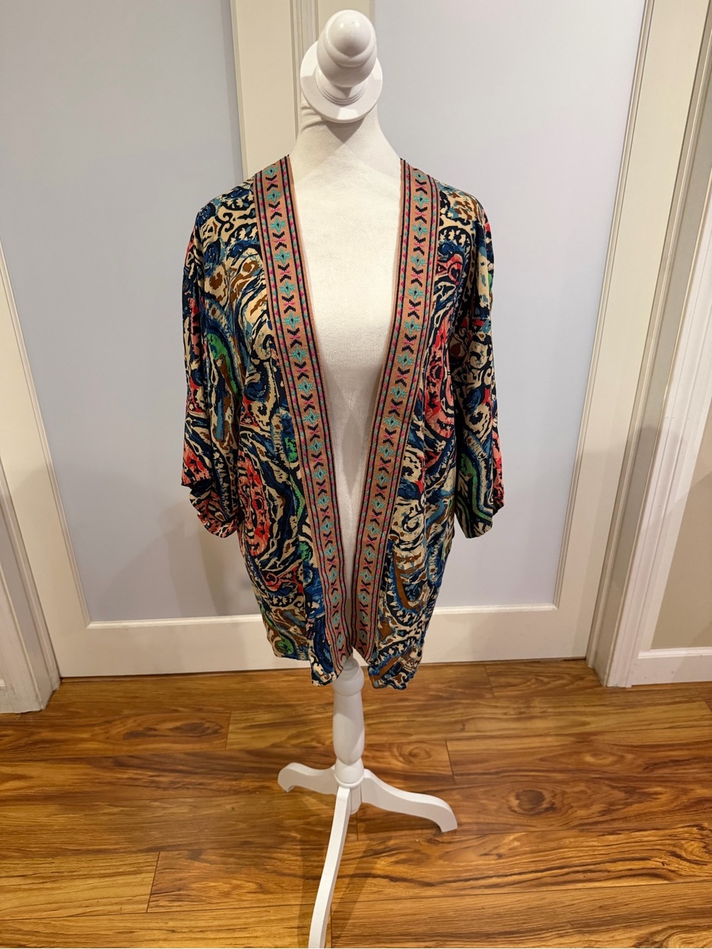 Flying Tomato Blue Pink Floral Rayon Top